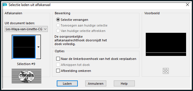 Selecties - Selectie laden/opslaan - Selectie laden uit alfakanaal : Sélection #9