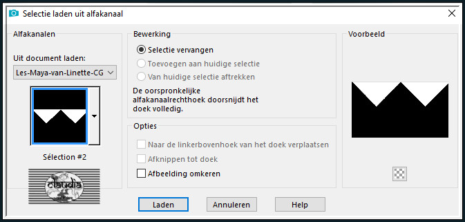 Selecties - Selectie laden/opslaan - Selectie laden uit alfakanaal : Sélection #2