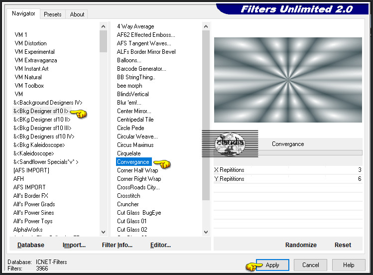 Effecten - Insteekfilters - <I.C.NET Software> - Filters Unlimited 2.0 - &<Bkg Designer sf10 I> - Convergance