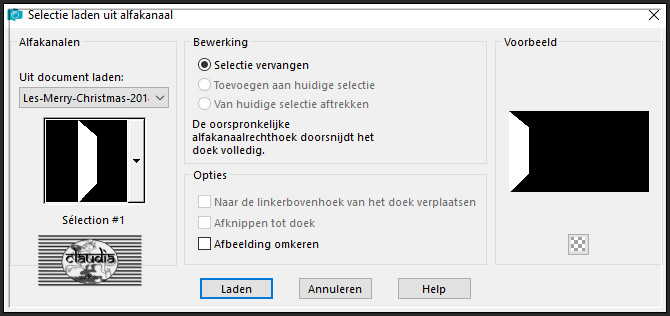 Selecties - Selectie laden/opslaan - Selectie laden uit alfakanaal : Sélection #1