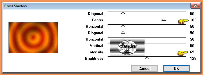 Effecten - Insteekfilters - Graphics Plus - Cross Shadow