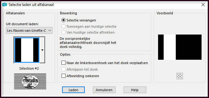 Selecties - Selectie laden/opslaan - Selectie laden uit alfakanaal : Sélection #2