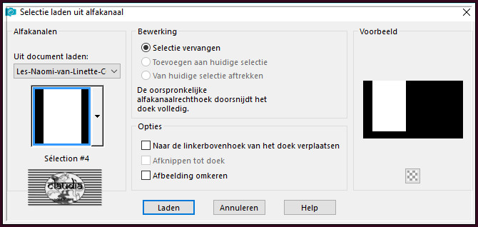 Selecties - Selectie laden/opslaan - Selectie laden uit alfakanaal : Sélection #4