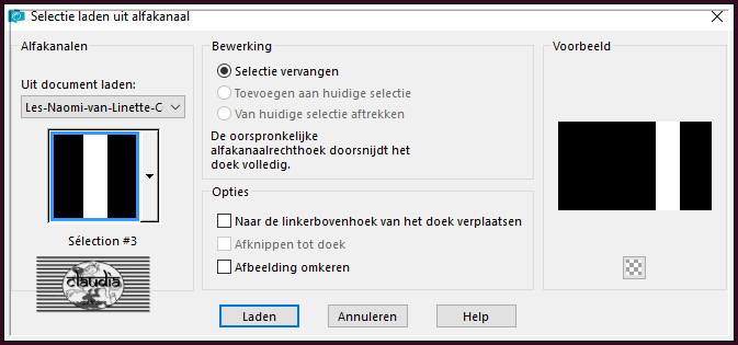 Selecties - Selectie laden/opslaan - Selectie laden uit alfakanaal : Sélection #3