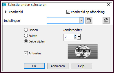 Selecties - Wijzigen - Selectieranden selecteren