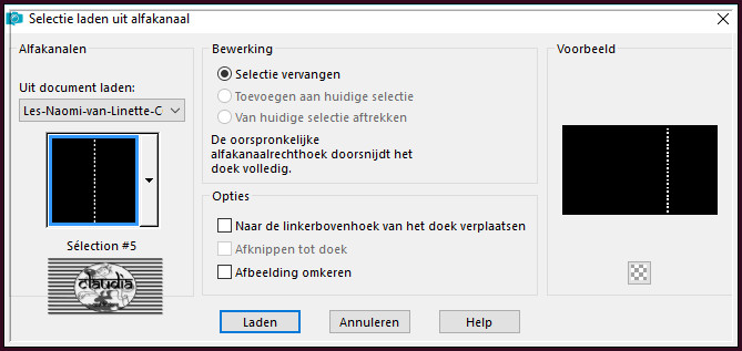 Selecties - Selectie laden/opslaan - Selectie laden uit alfkanaal : Sélection #5