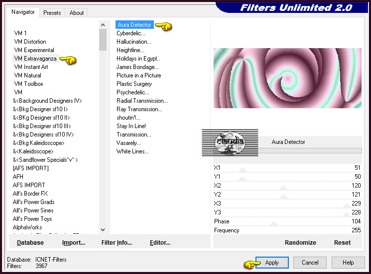 Effecten - Insteekfilters - <I.C.NET Software> - Filters Unlimited 2.0 - VM Extravaganza - Aura Detector