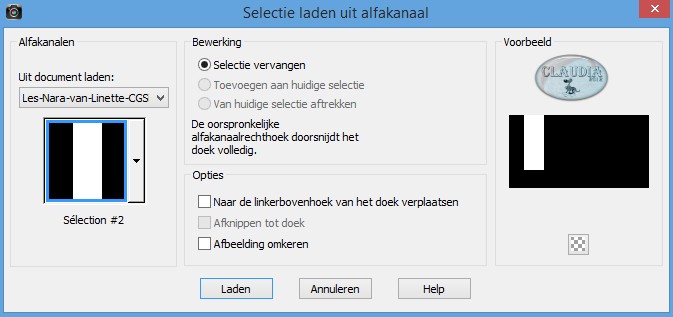 Selecties - Selectie laden/opslaan - Selectie laden uit alfakanaal : Sélection #2