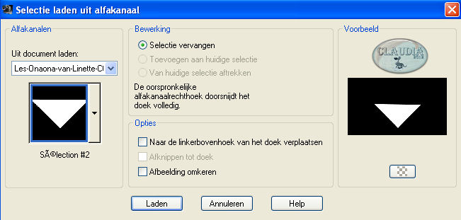 Selecties - Selectie laden/opslaan - Selectie laden uit alfakanaal : Sélection #2