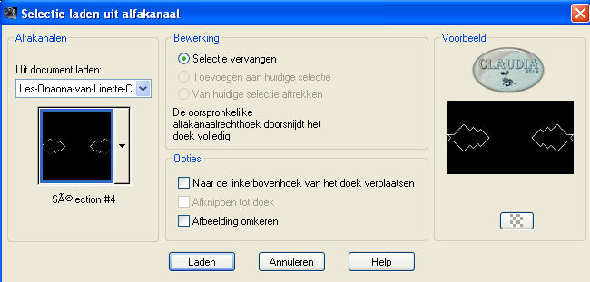 Selecties - Selectie laden/opslaan - Selectie laden uit alfakanaal : Sélection #4