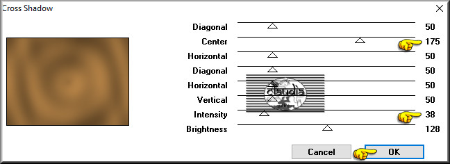 Effecten - Insteekfilters - Graphics Plus - Cross Shadow