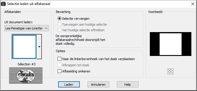 Selecties - Selectie laden/opslaan - Selectie laden uit alfakanaal : Sélection #3