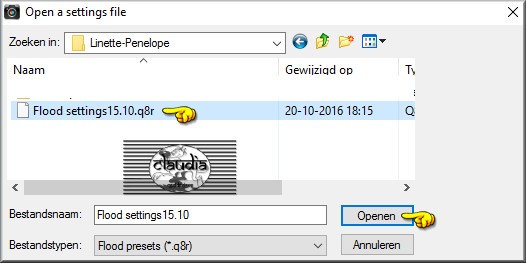Klik het preset aan en klik op Openen