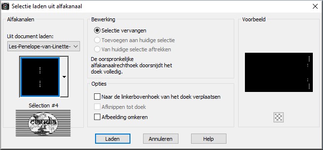 Selecties - Selectie laden/opslaan - Selectie laden uit alfakanaal : Sélection #4