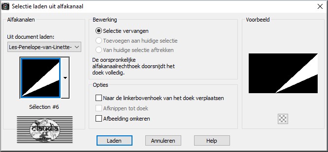 Selecties - Selectie laden/opslaan - Selectie laden uit alfakanaal : Sélection #6