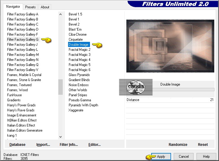 Effecten - Insteekfilters - <I.C.NET Software> - Filters Unlimited 2.0 - Filter Factory Gallery G - Double Image