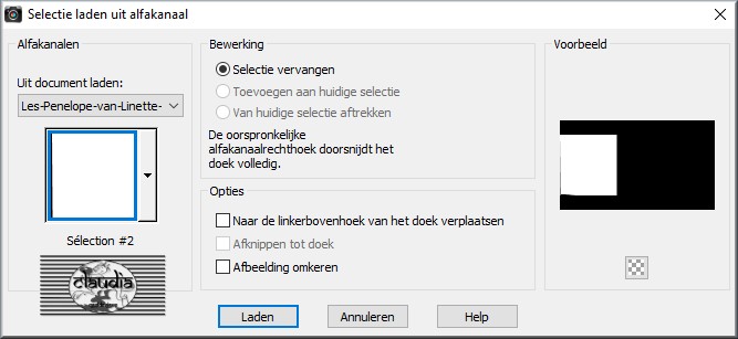 Selecties - Selectie laden/opslaan - Selectie laden uit alfakanaal : Sélection #2