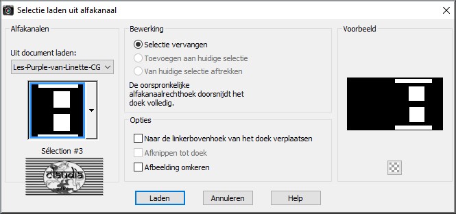 Selecties - Selectie laden/opslaan - Selectie laden uit alfakanaal : Sélection #3