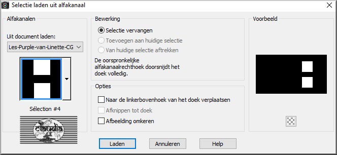 Selecties - Selectie laden/opslaan - Selectie laden uit alfakanaal : Sélection #4