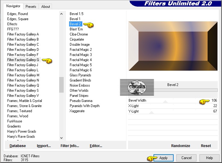 Effecten - Insteekfilters - <I.C.NET Software> - Filters Unlimited 2.0 - Filter Factory Gallery G - Bevel 2