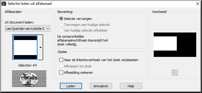 Selecties - Selectie laden/opslaan - Selectie laden uit alfakanaal : Sélection #4