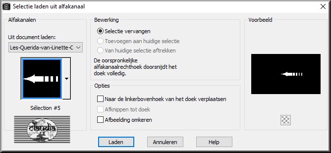 Selecties - Selectie laden/opslaan - Selectie laden uit alfakanaal : Sélection #5