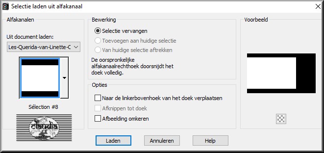 Selecties - Selectie laden/opslaan - Selectie laden uit alfakanaal : Sélection #8