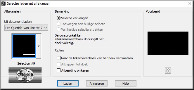 Selecties - Selectie laden/opslaan - Selectie laden uit alfakanaal : Sélection #9