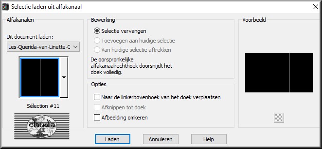 Selecties - Selectie laden/opslaan - Selectie laden uit alfakanaal : Sélection #11