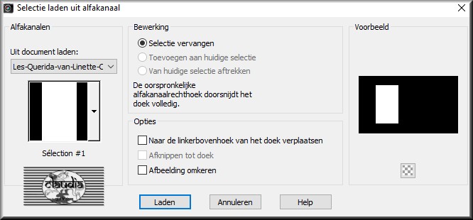 Selecties - Selectie laden/opslaan - Selectie laden uit alfakanaal : Sélection #1