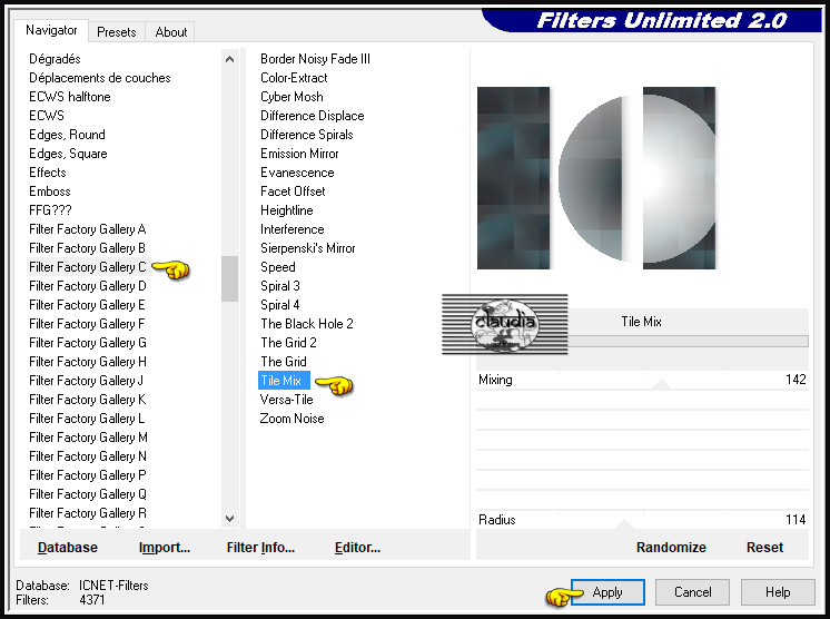 Effecten - Insteekfilters - <I.C.NET Software> - Filters Unlimited 2.0 - Filter Factory Gallery C - Tile Mix