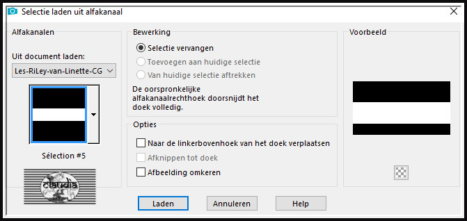 Selecties - Selectie laden/opslaan - Selectie laden vanaf schijf : selection5-riley