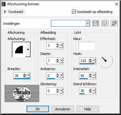 Effecten - 3D Effecten - Afschuining binnen