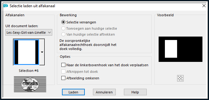 Selecties - Selectie laden/opslaan - Selectie laden uit alfakanaal : Sélection #6