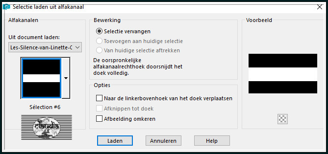 Selecties - Selectie laden/opslaan - Selectie laden uit alfkanaal : Sélection #6