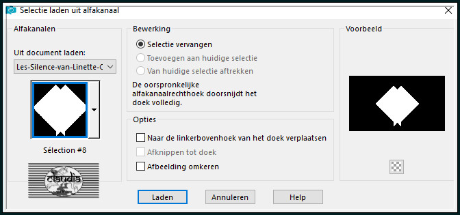 Selecties - Selectie laden/opslaan - Selectie laden uit alfkanaal : Sélection #8