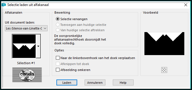 Selecties - Selectie laden/opslaan - Selectie laden uit alfkanaal : Sélection #1