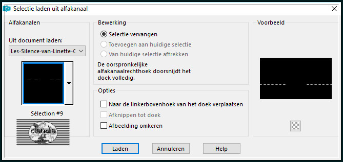 Selecties - Selectie laden/opslaan - Selectie laden uit alfkanaal : Sélection #9