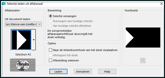 Selecties - Selectie laden/opslaan - Selectie laden uit alfkanaal : Sélection #2