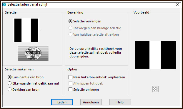 Selecties - Selectie laden/opslaan - Selectie laden vanaf schijf : selc-1taodies©crealine