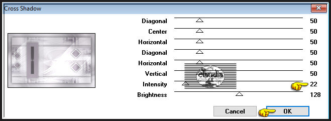 Effecten - Insteekfilters - Graphics Plus - Cross Shadow