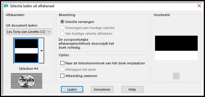 Selecties - Selectie laden/opslaan - Selectie laden uit alfakanaal : Sélection #4