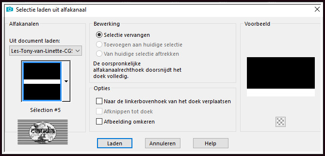 Selecties - Selectie laden/opslaan - Selectie laden uit alfakanaal : Sélection #5