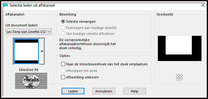 Selecties - Selectie laden/opslaan - Selectie laden uit alfakanaal : Sélection #6
