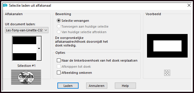 Selecties - Selectie laden/opslaan - Selectie laden uit alfakanaal : Sélection #1