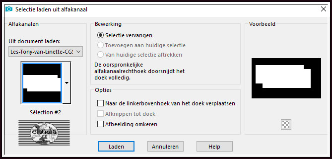 Selecties - Selectie laden/opslaan - Selectie laden uit alfakanaal : Sélection #2