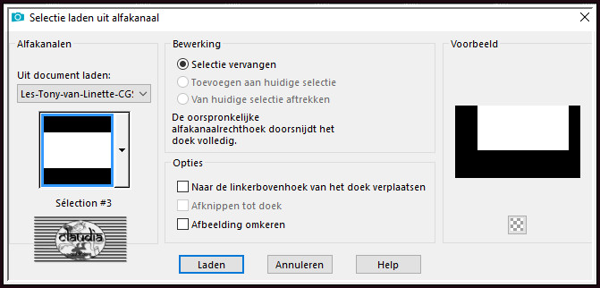 Selecties - Selectie laden/opslaan - Selectie laden uit alfakanaal : Sélection #3