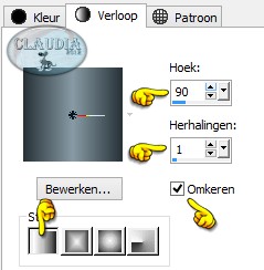 Maak nu een Verloop met de volgende instellingen