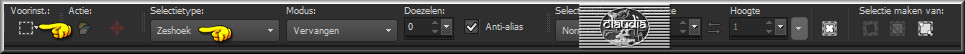 Activeer het Selectiegereedschap (toets S op het toetsenbord) en neem het Selectietype "Zeshoek"