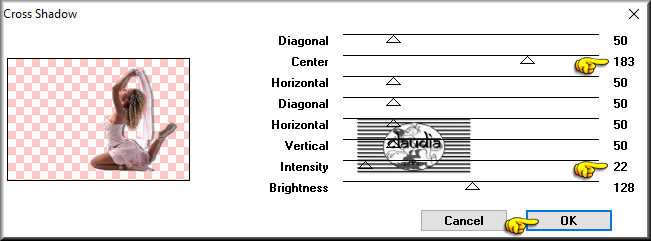 Effecten - Insteekfilters - Graphics Plus - Cross Shadow